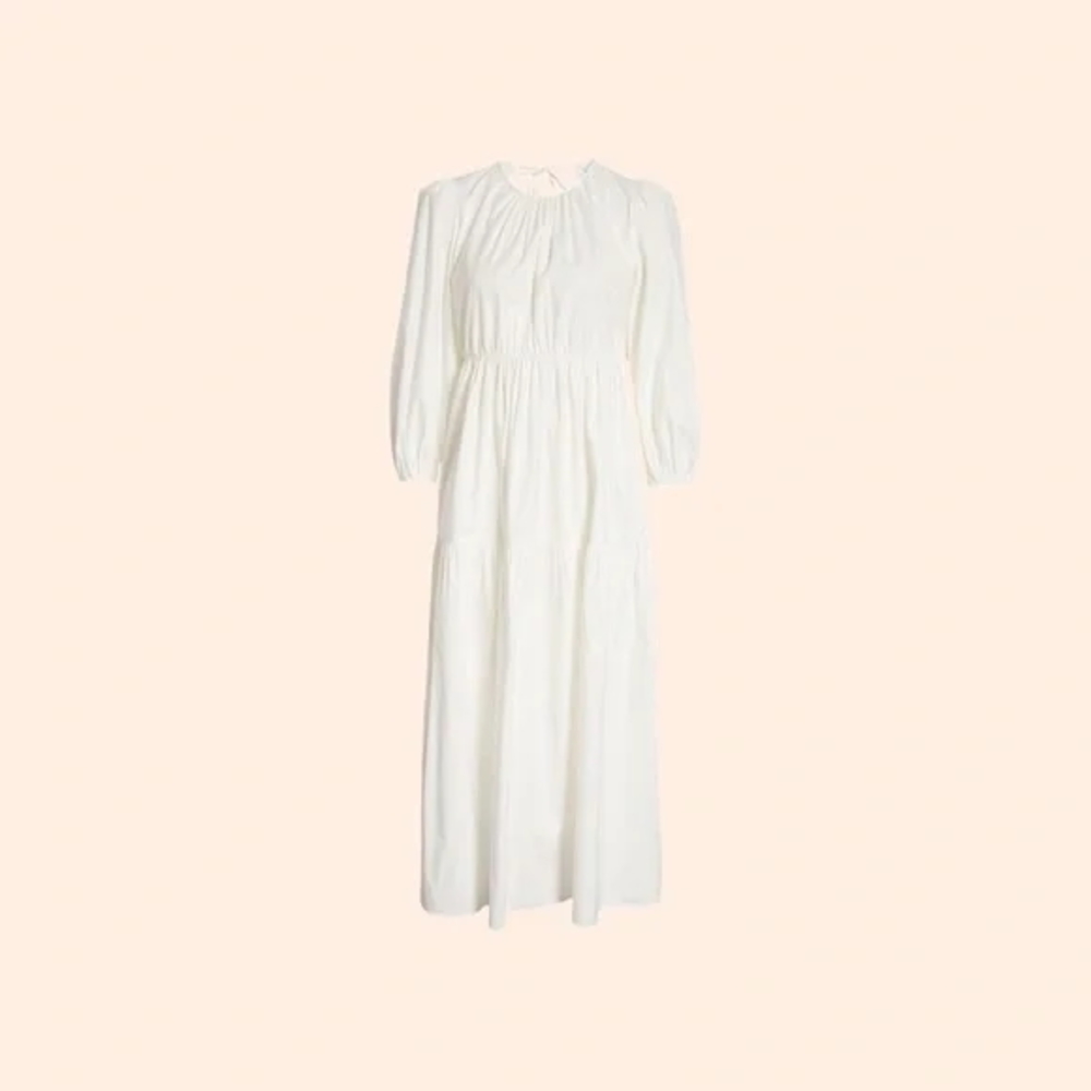 Reformation Backless White Midi Dress